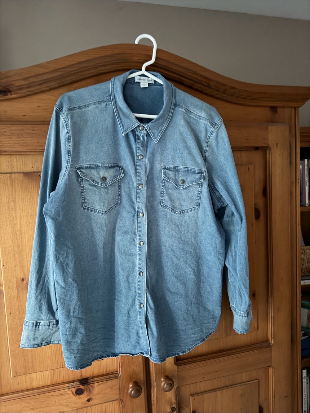 Coldwater Creek Light Blue Denim Shirt Size XL